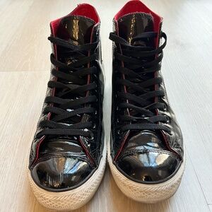 Converse All Stars Patent Hi Black Sneakers, Men’s Size 9.5 - Preowned